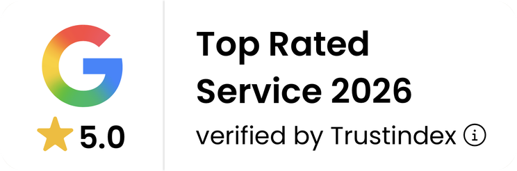 Google Top Rated Service 2026 — rated 5.0, verified by Trustindex